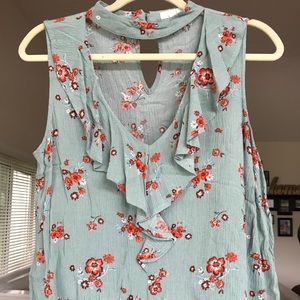Floral cut out blouse